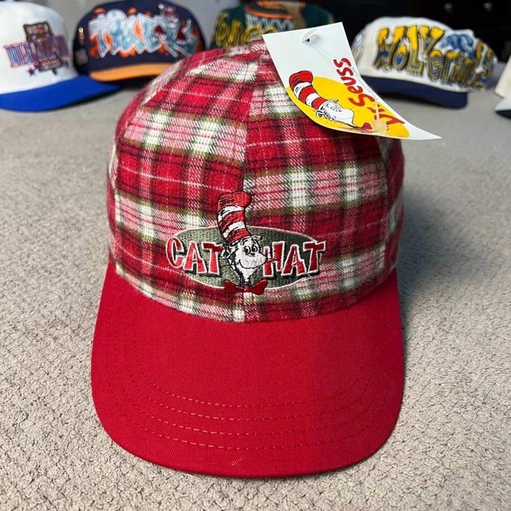 Vintage 1990s Dr. Seuss The Cat in the Hat plaid hat